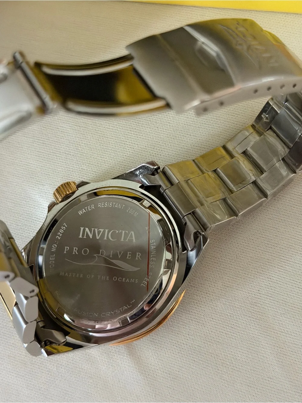 Invicta Two-Tone Gold and Silver Men's Dive Watch with Black Bezel